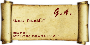 Gass Amadé névjegykártya